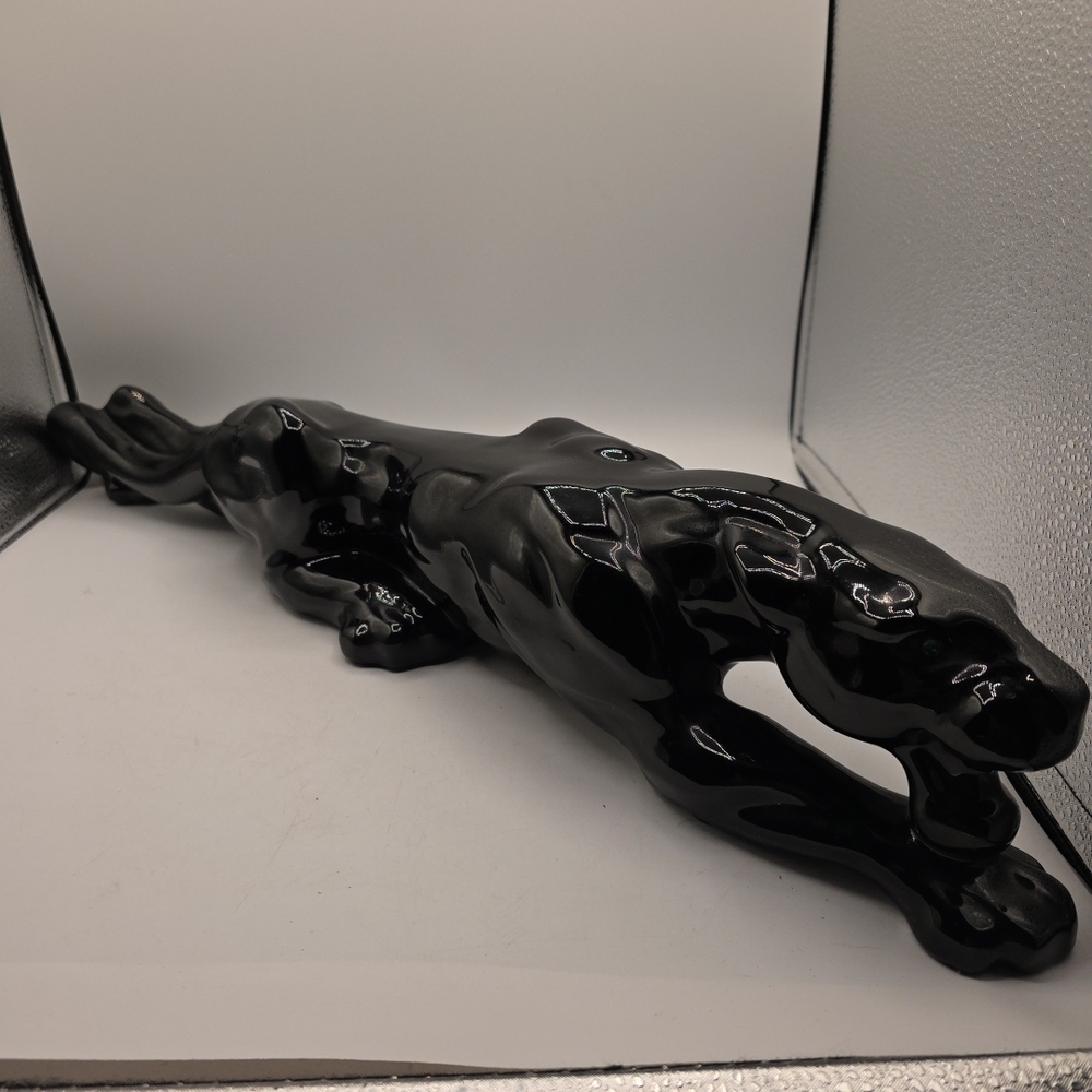 Sleek Black Panther Figurine